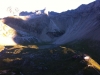 Memminger Hütte bei Sonnenuntergang